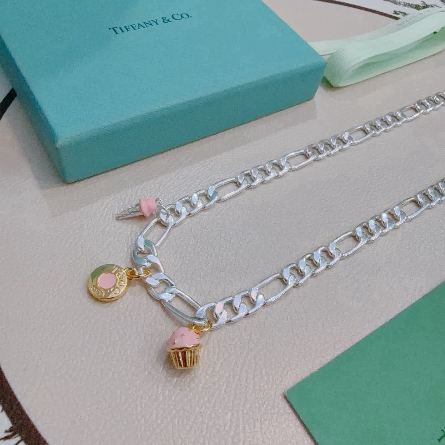 Tiffany & Co. Figaro Chain Necklace with Charm